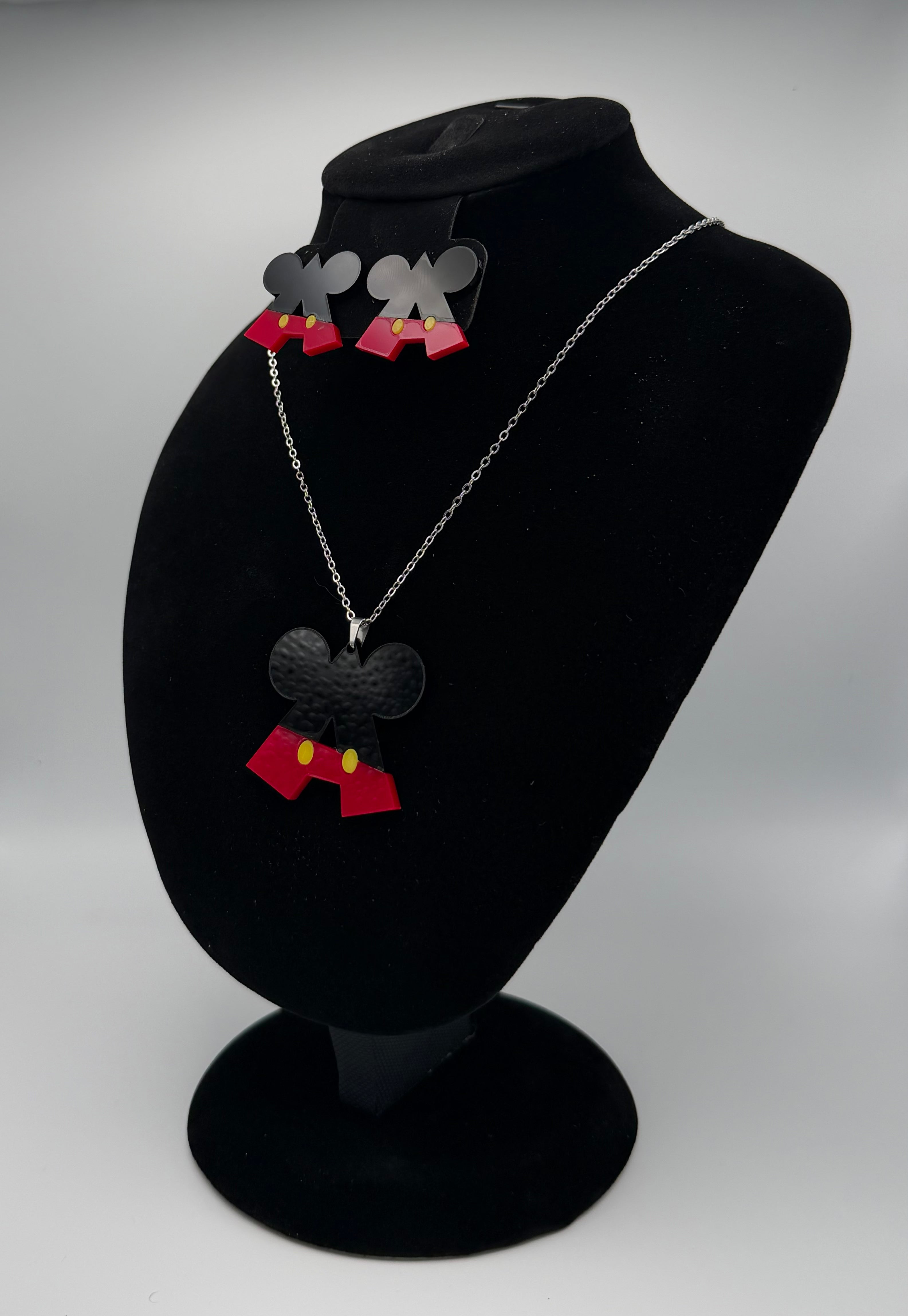 Custom Magic Monogram Initial Necklace & Stud Earrings Set