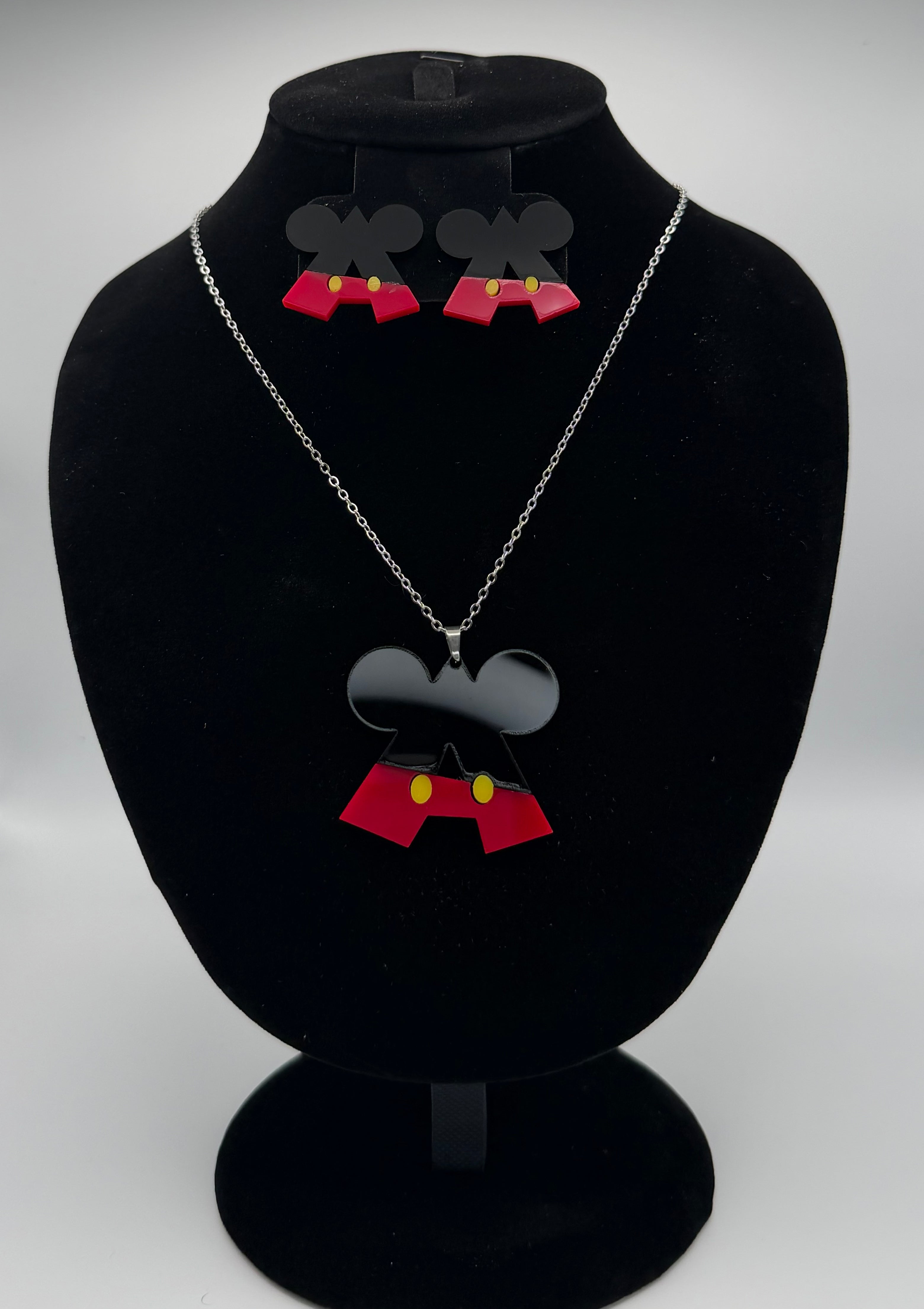 Custom Magic Monogram Initial Necklace & Stud Earrings Set