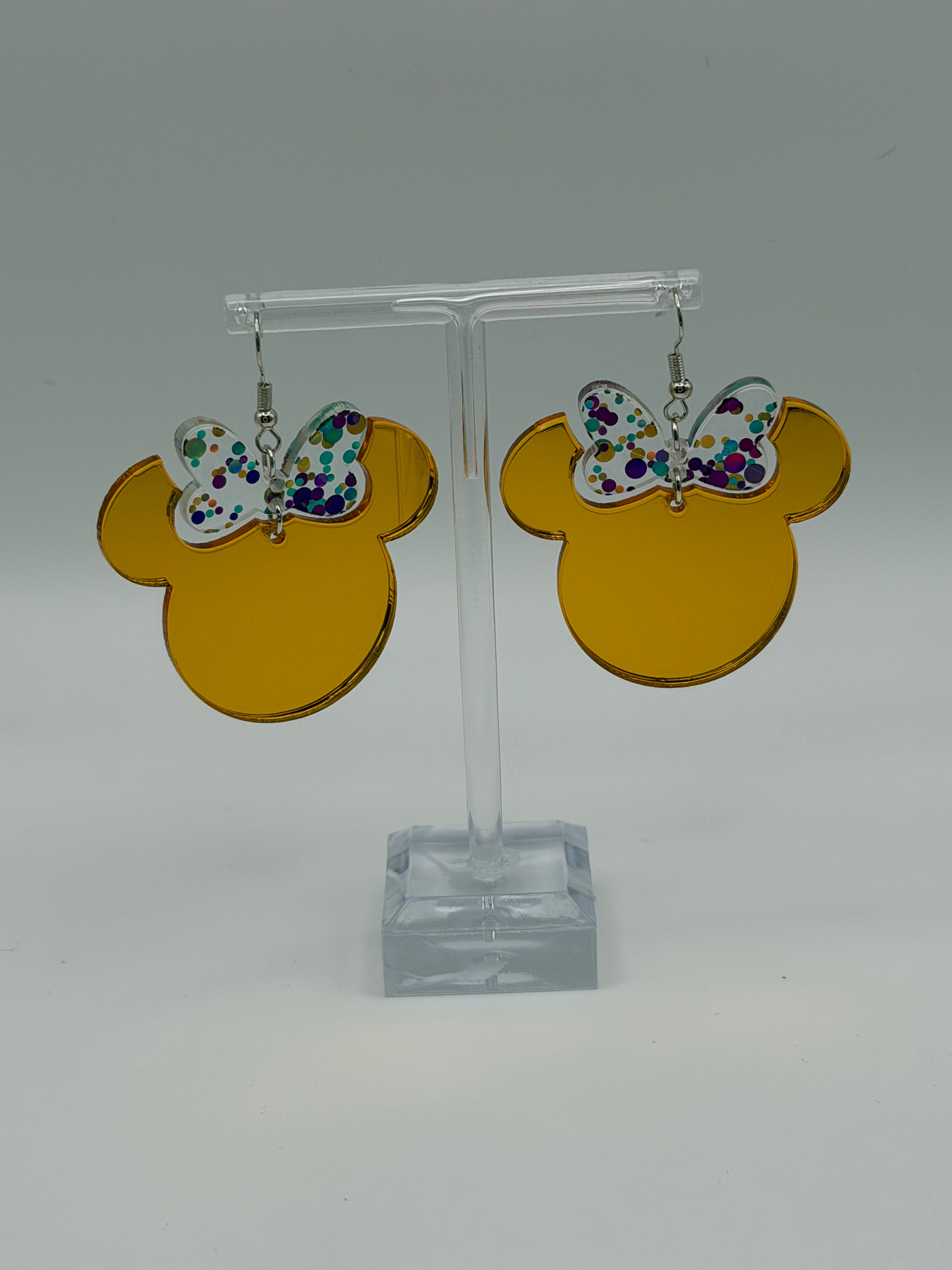 Magic Silhouette Gold Two-Piece Articulated Dangle Earrings