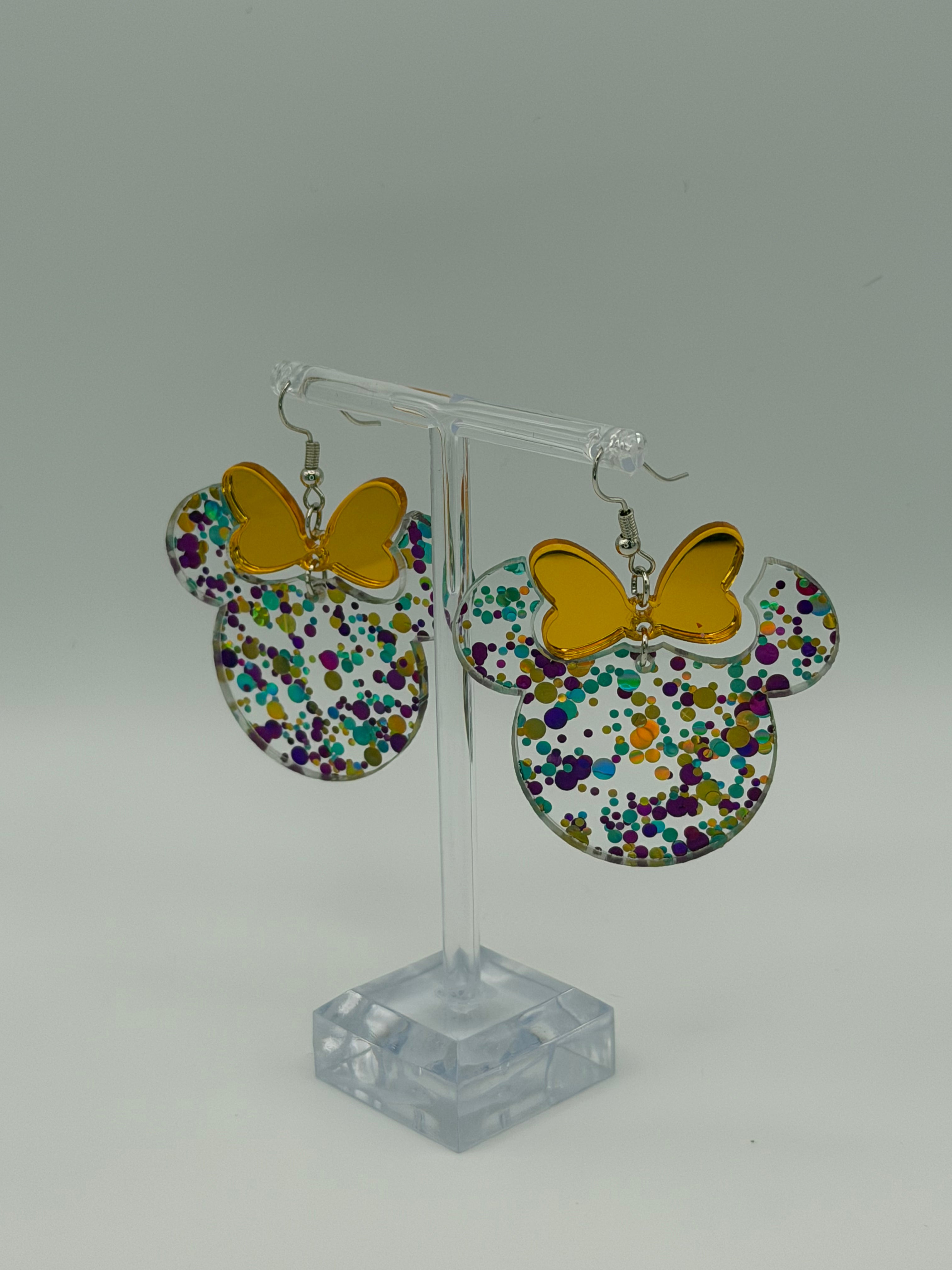 Magic Silhouette Confetti Two-Piece Articulated Dangle Earrings