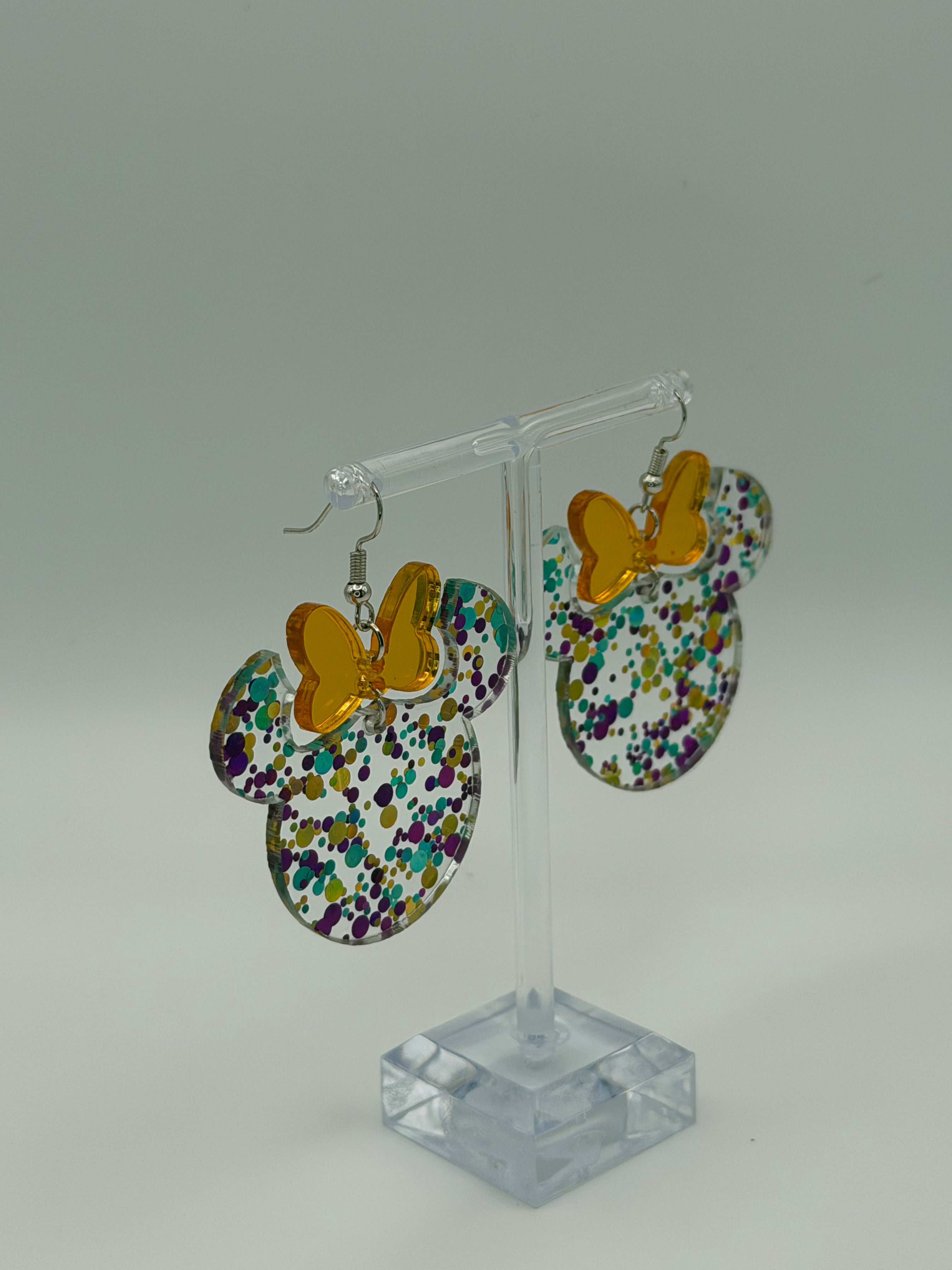Magic Silhouette Confetti Two-Piece Articulated Dangle Earrings