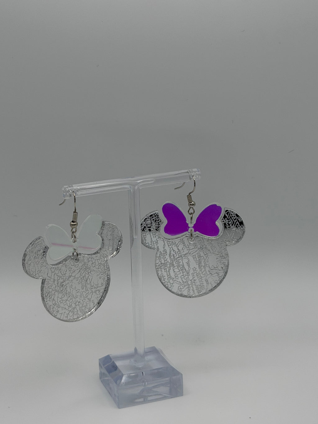 Magic Silhouette Silver Mirror Two-Piece Articulated Dangle Earrings
