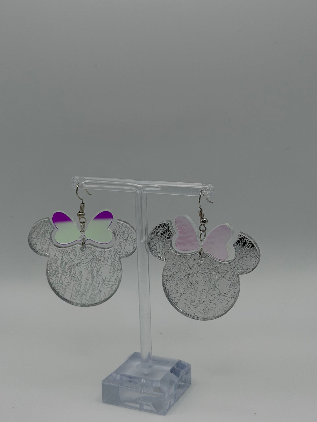 Magic Silhouette Silver Mirror Two-Piece Articulated Dangle Earrings