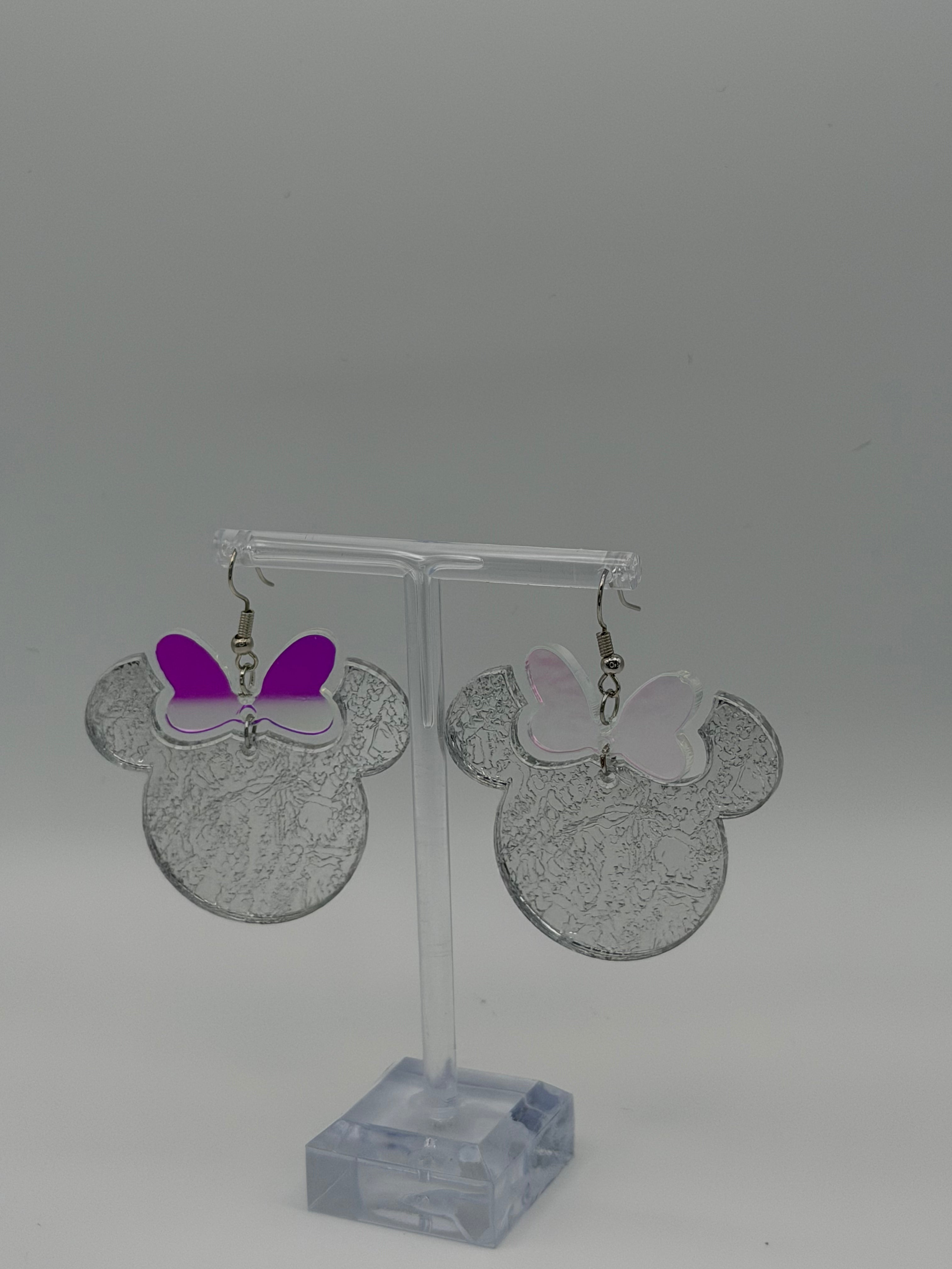 Magic Silhouette Silver Mirror Two-Piece Articulated Dangle Earrings