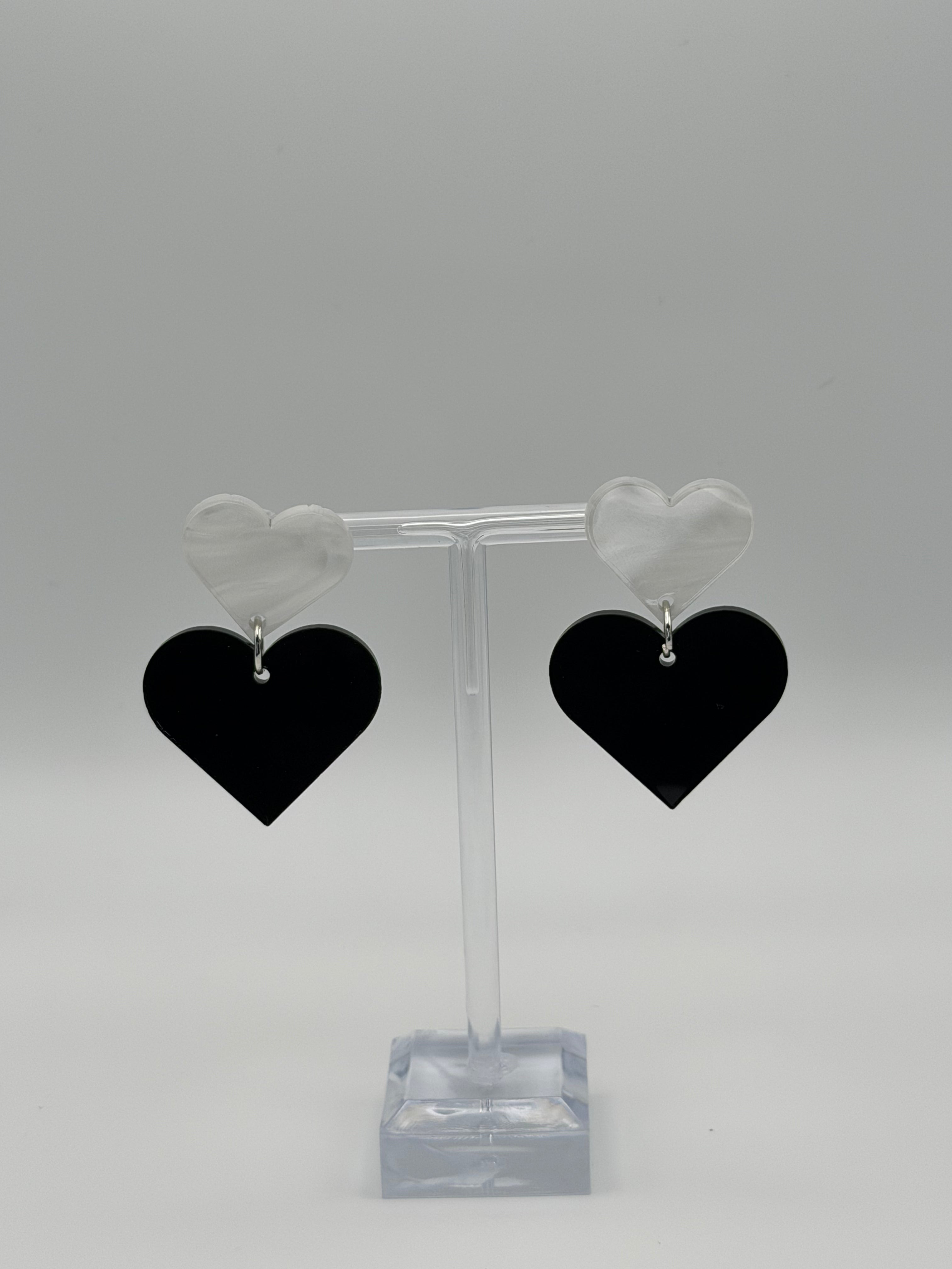 Duet Heart Articulated Dangle Earrings