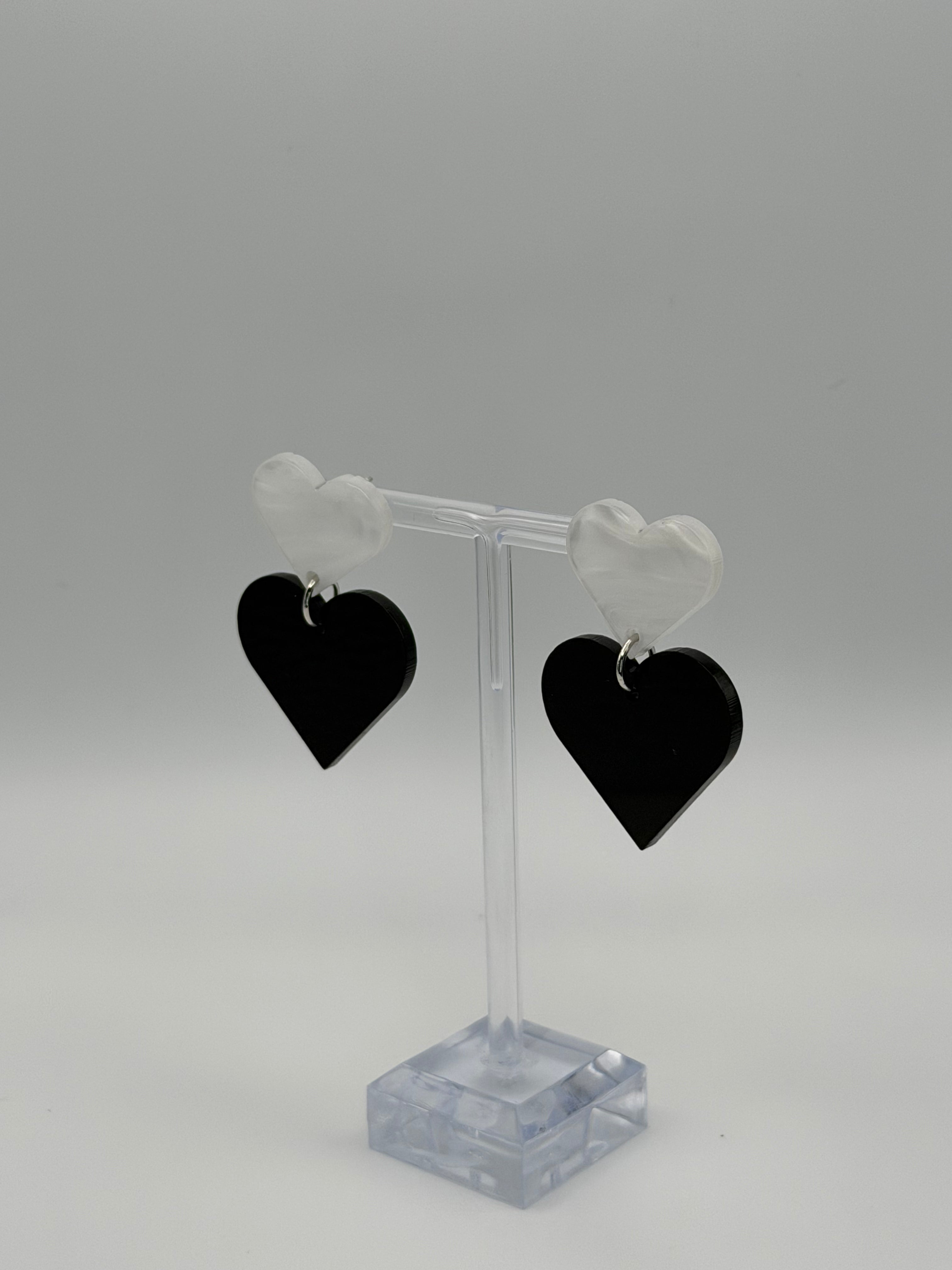 Duet Heart Articulated Dangle Earrings