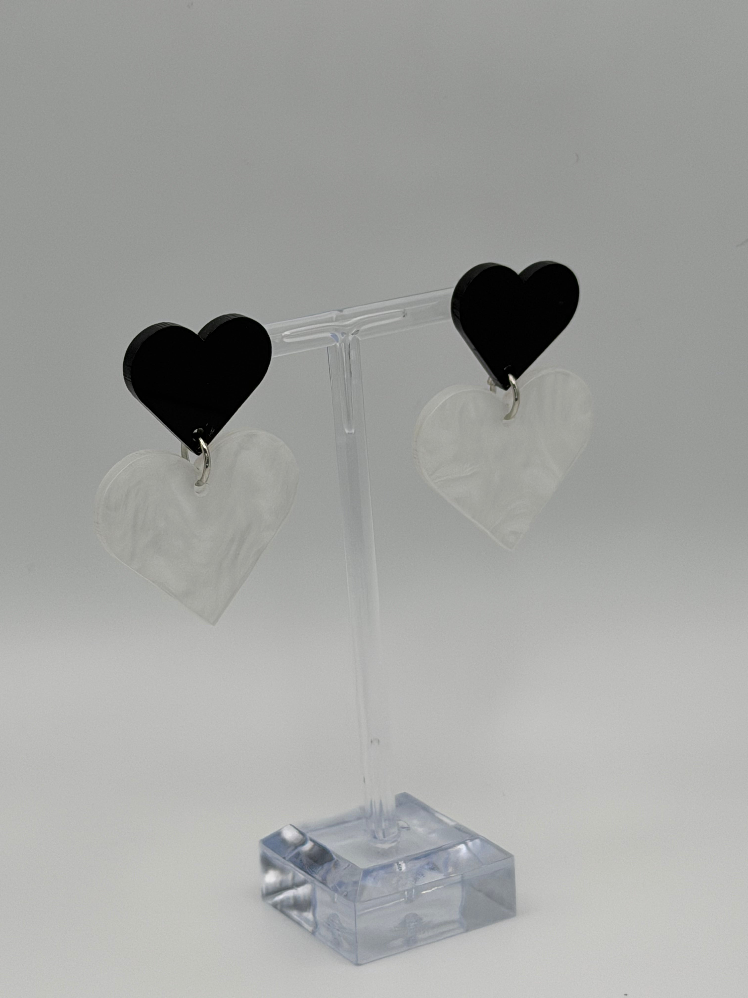 Duet Heart Articulated Dangle Earrings