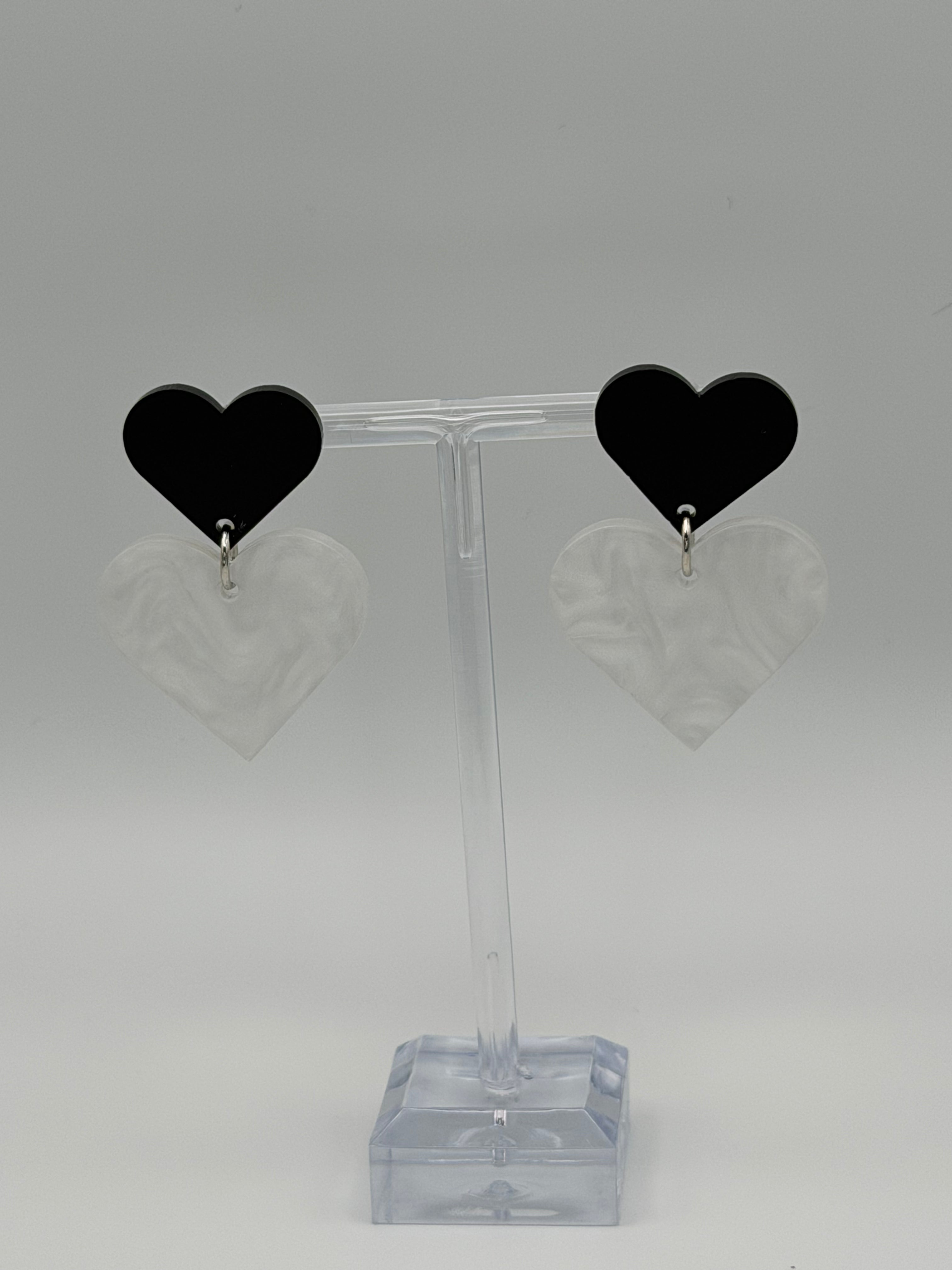 Duet Heart Articulated Dangle Earrings
