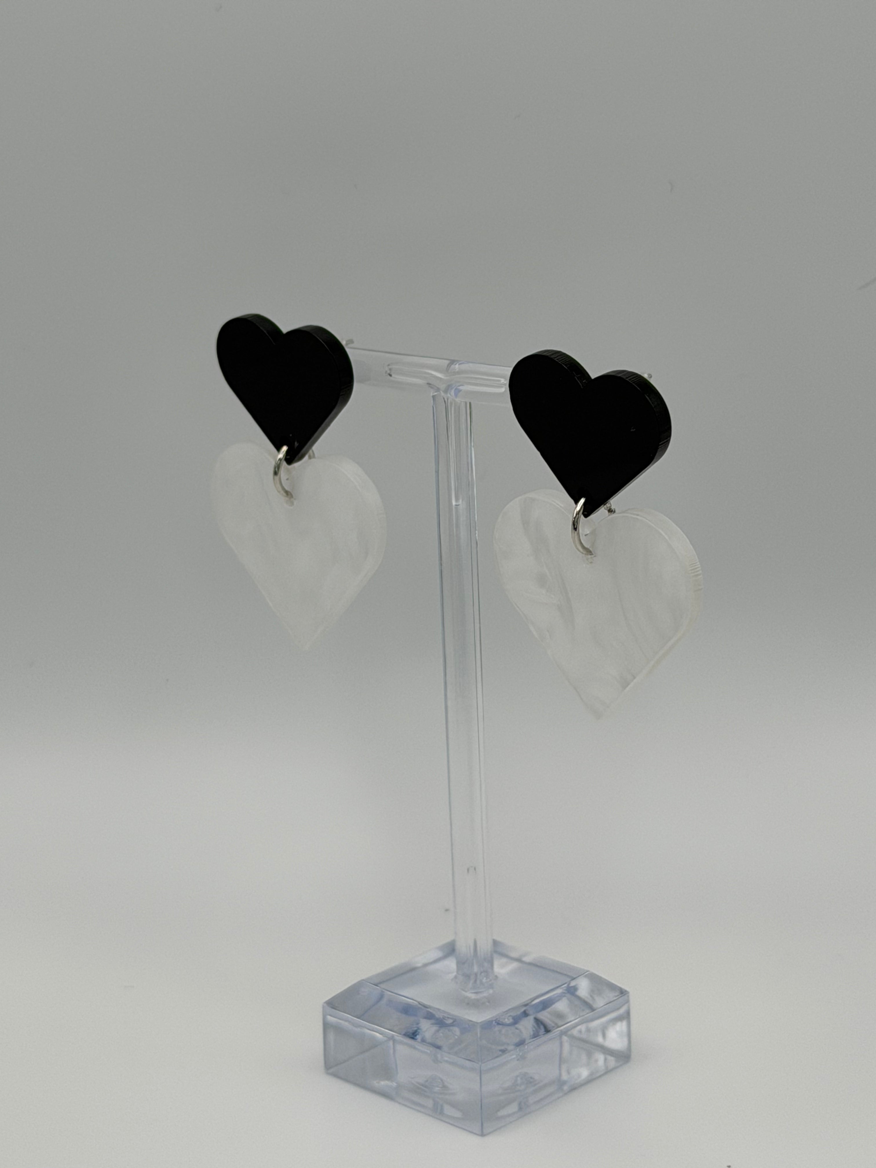Duet Heart Articulated Dangle Earrings