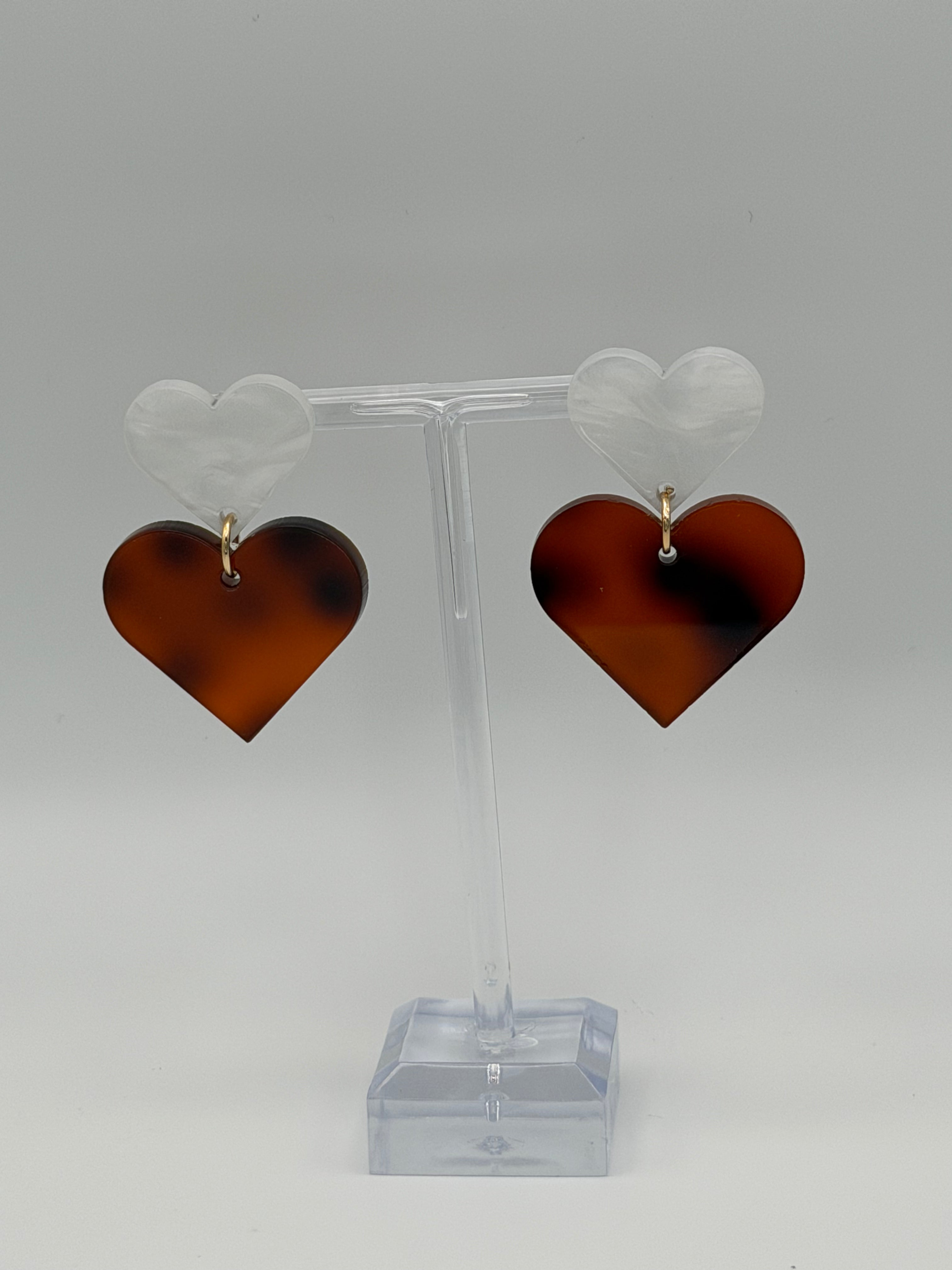 Duet Heart Articulated Dangle Earrings