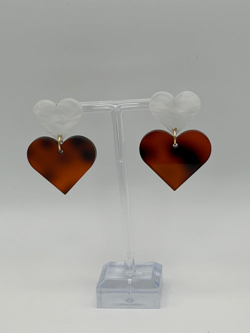 Duet Heart Articulated Dangle Earrings