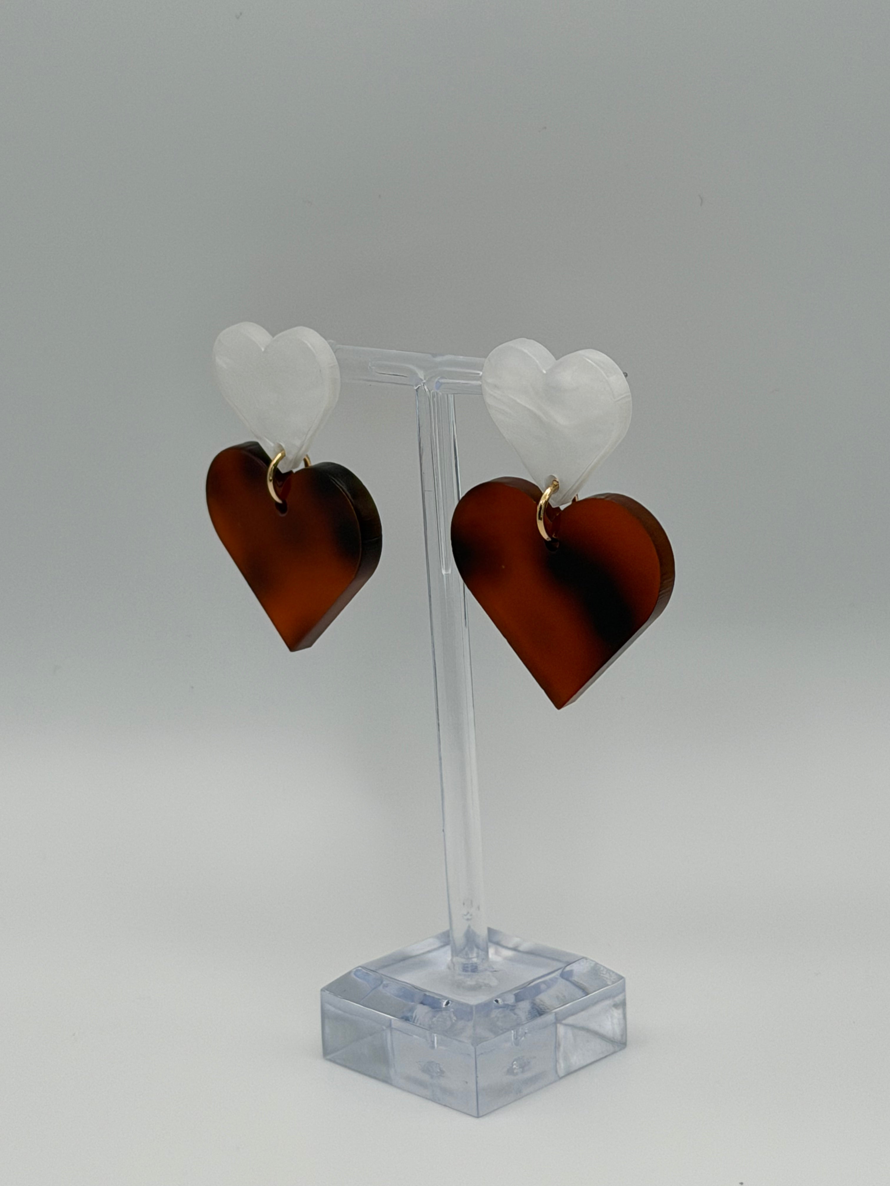 Duet Heart Articulated Dangle Earrings