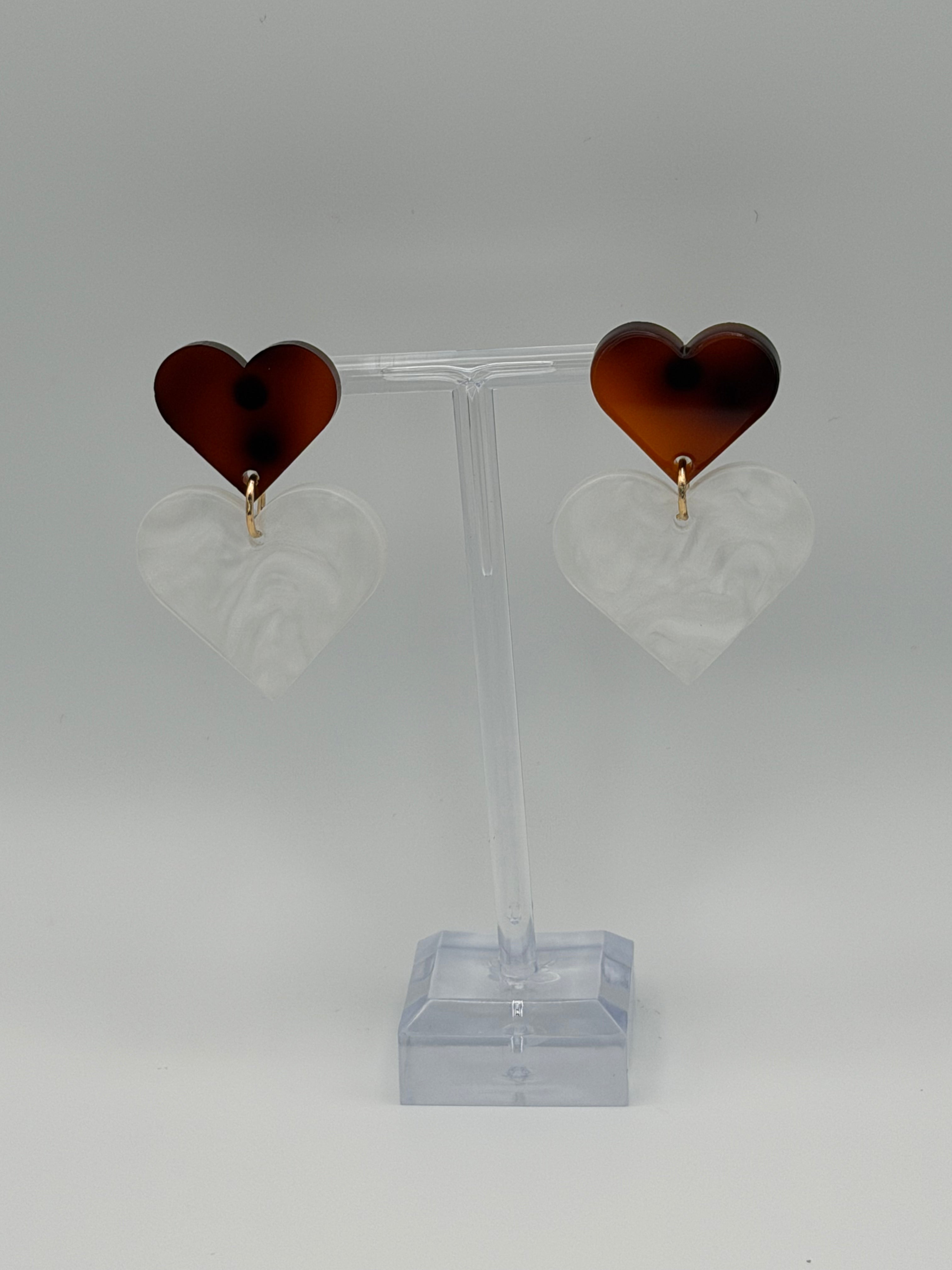 Duet Heart Articulated Dangle Earrings