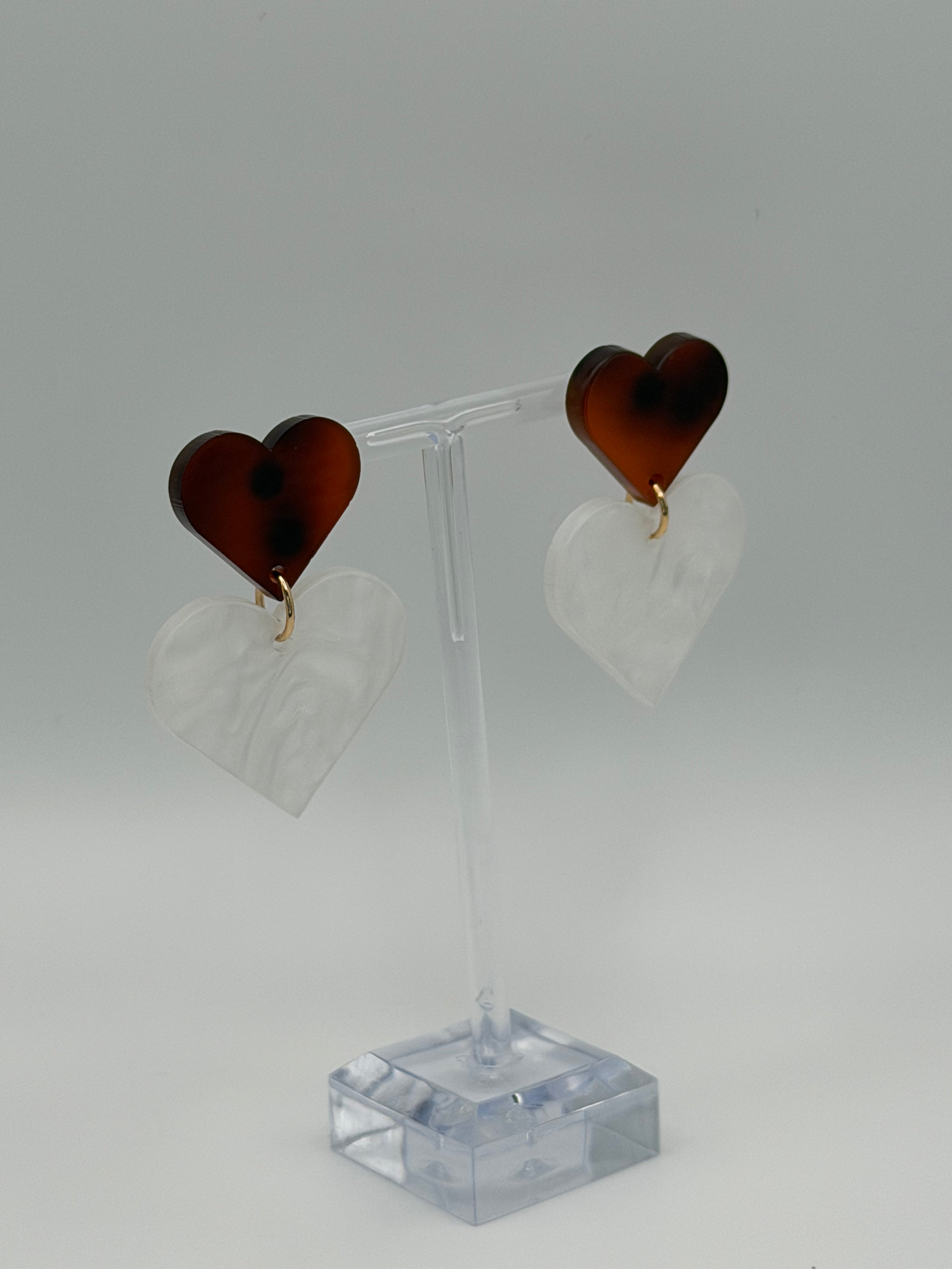 Duet Heart Articulated Dangle Earrings