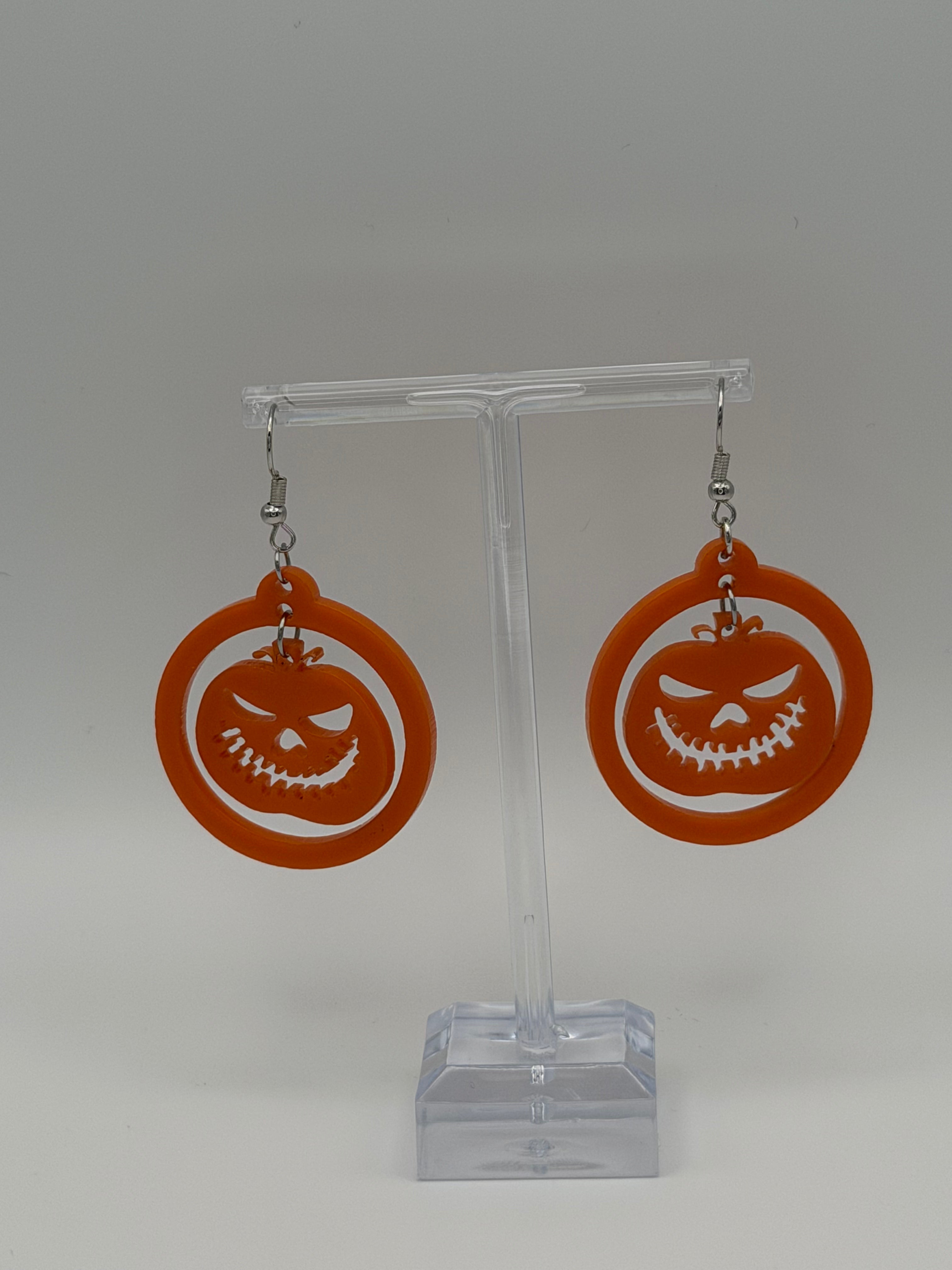 Spooky Starlight Ghost Articulated Dangle Earrings — Halloween Edition