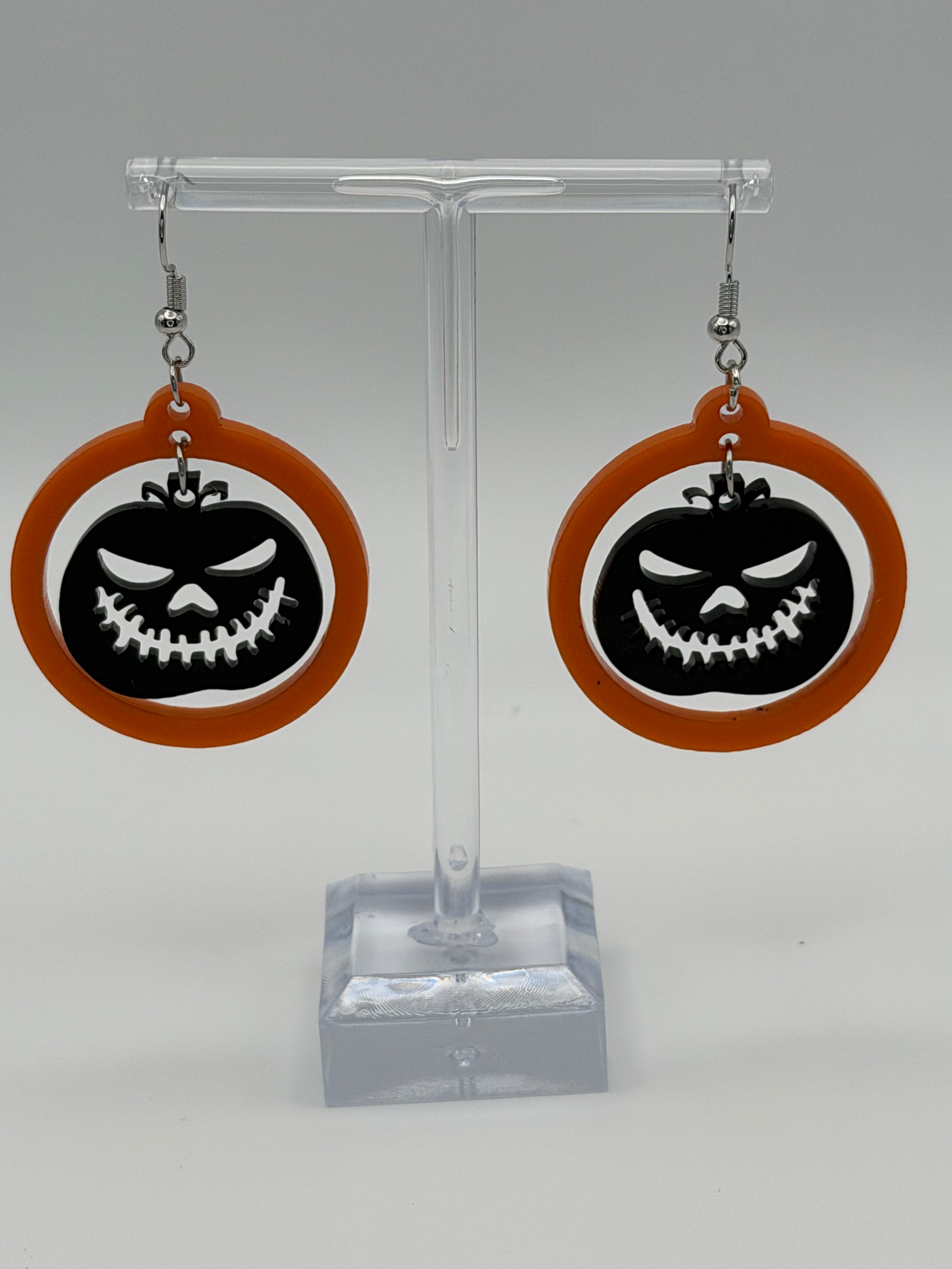 Spooky Starlight Ghost Articulated Dangle Earrings — Halloween Edition