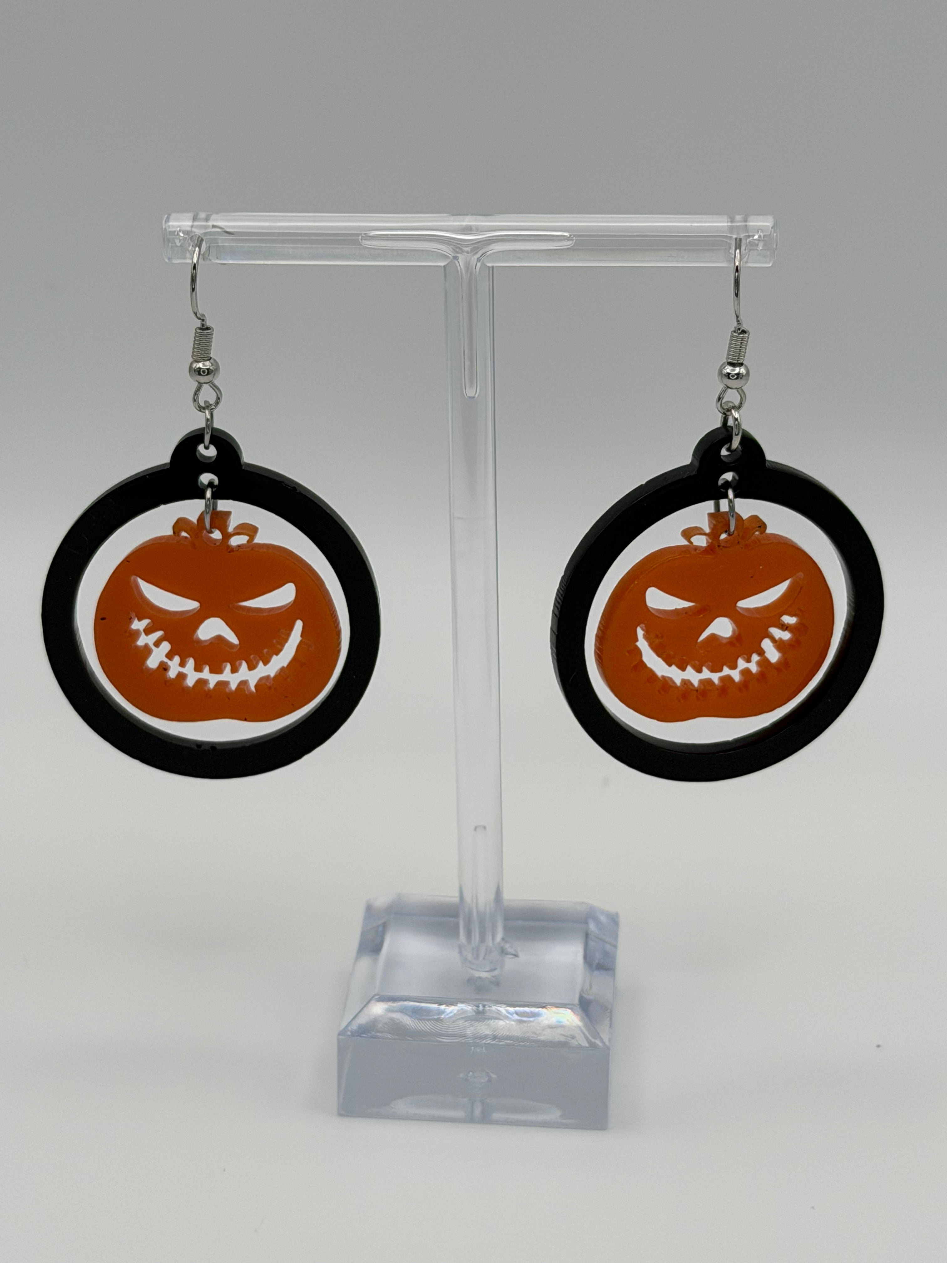 Spooky Starlight Ghost Articulated Dangle Earrings — Halloween Edition
