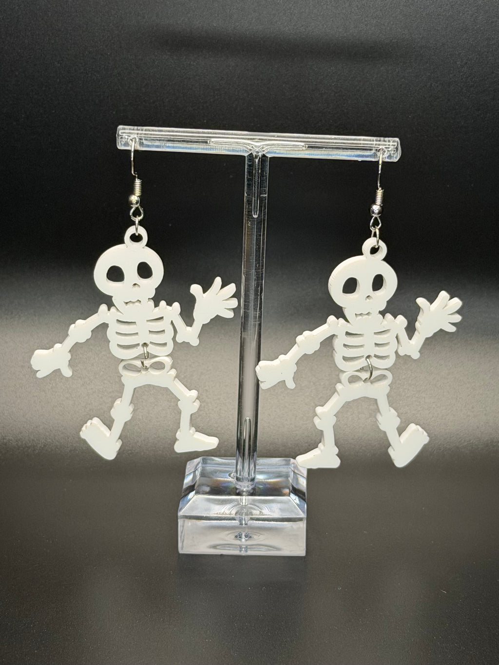 Spooky Skeleton Articulated Dangle Earrings — Halloween Edition