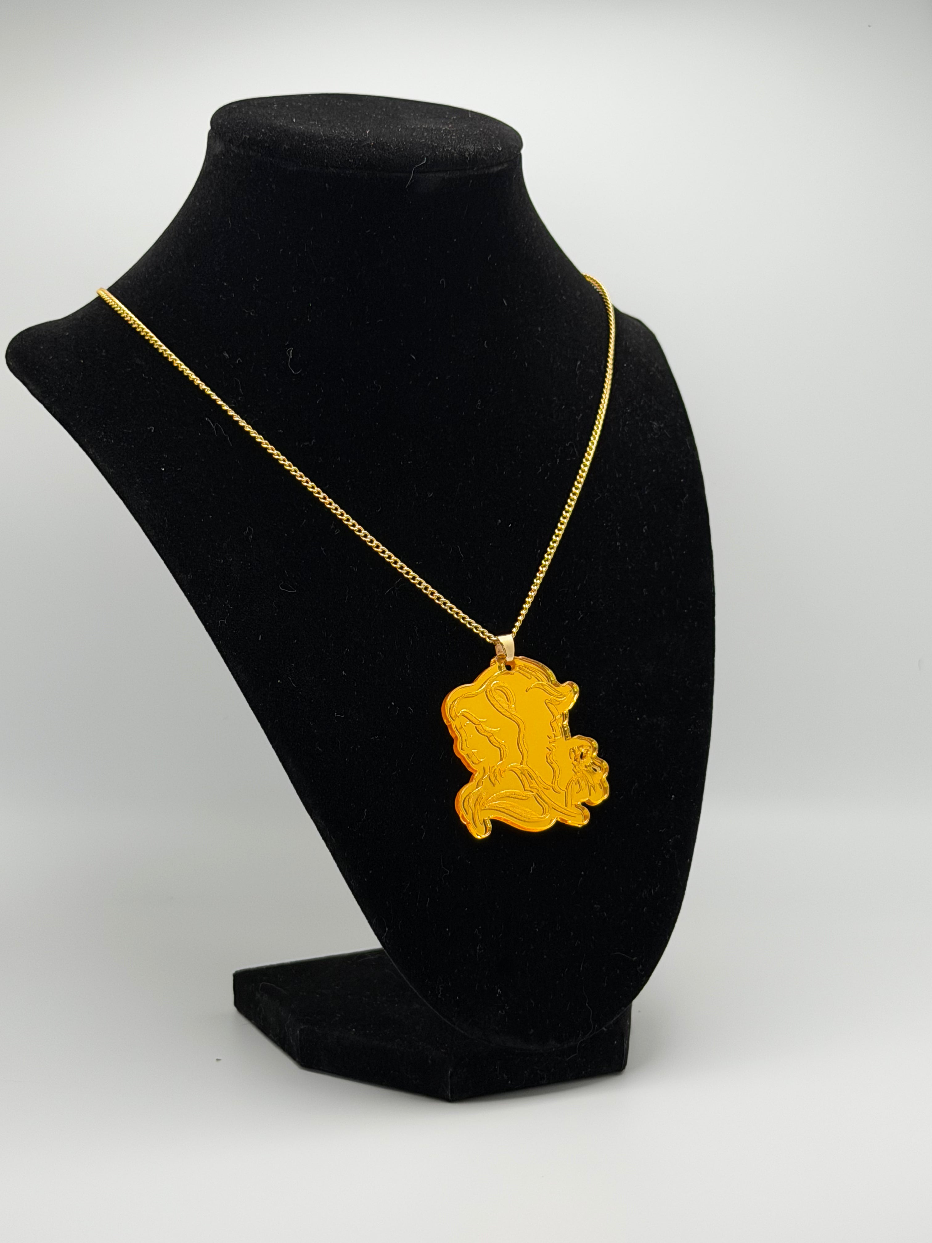 Enchanted Glass Princess Gold Cameo Pendant Necklace — Exclusive Edition