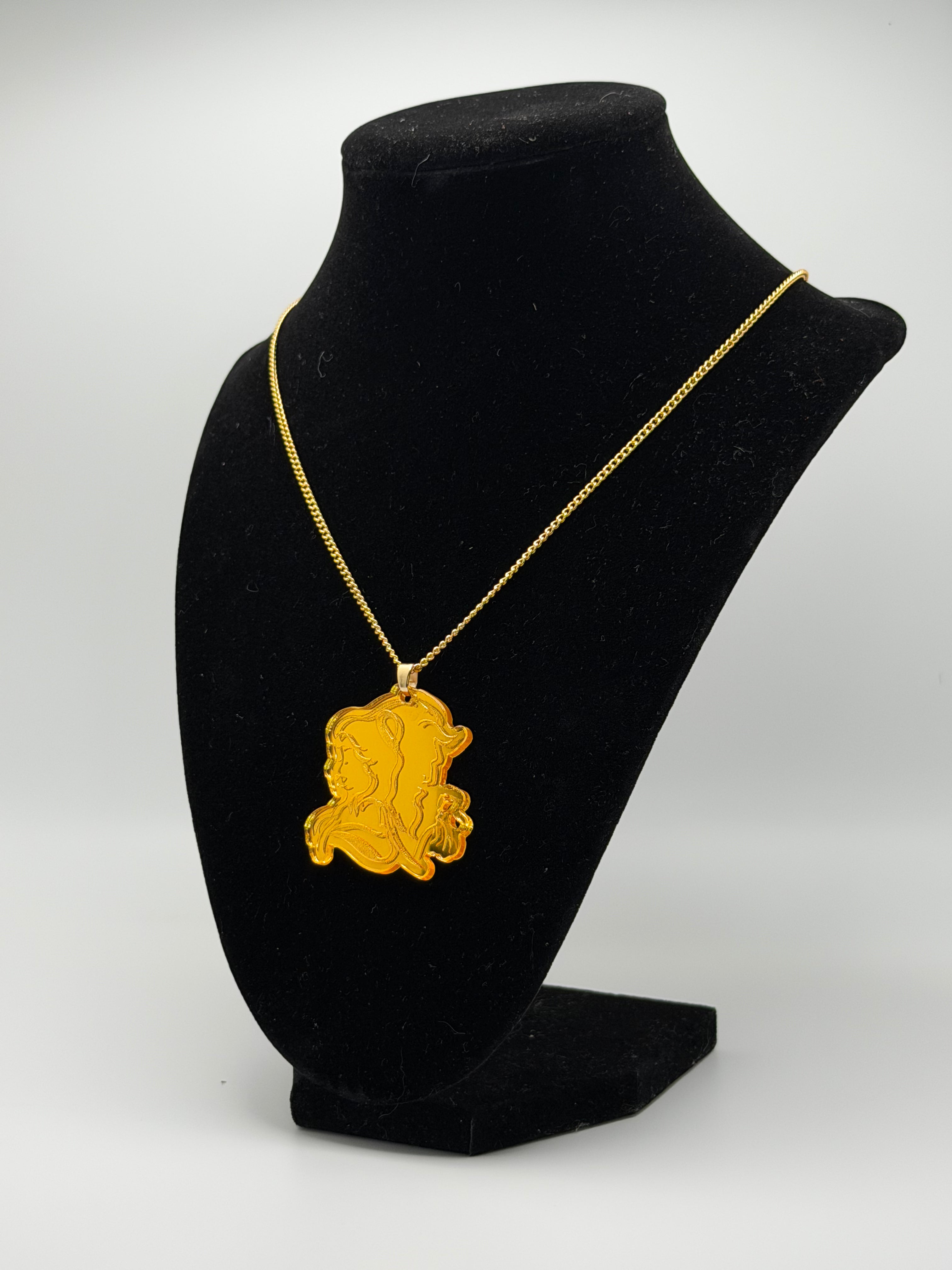 Enchanted Glass Princess Gold Cameo Pendant Necklace — Exclusive Edition
