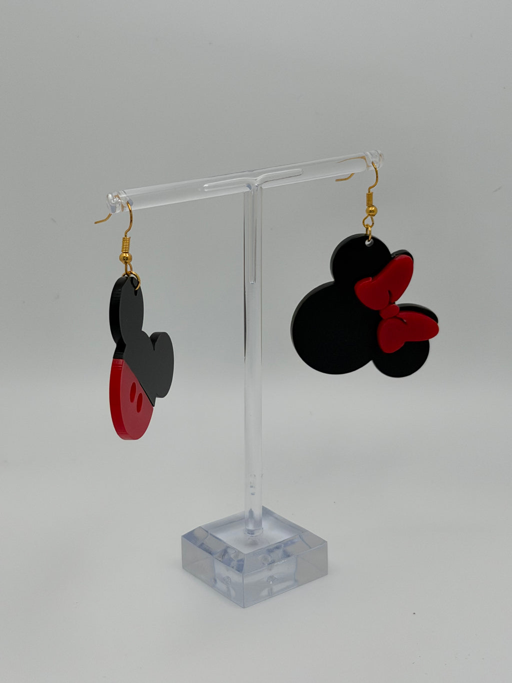 Duo Silhouette Statement Earrings — Black & Red Artisan Edition
