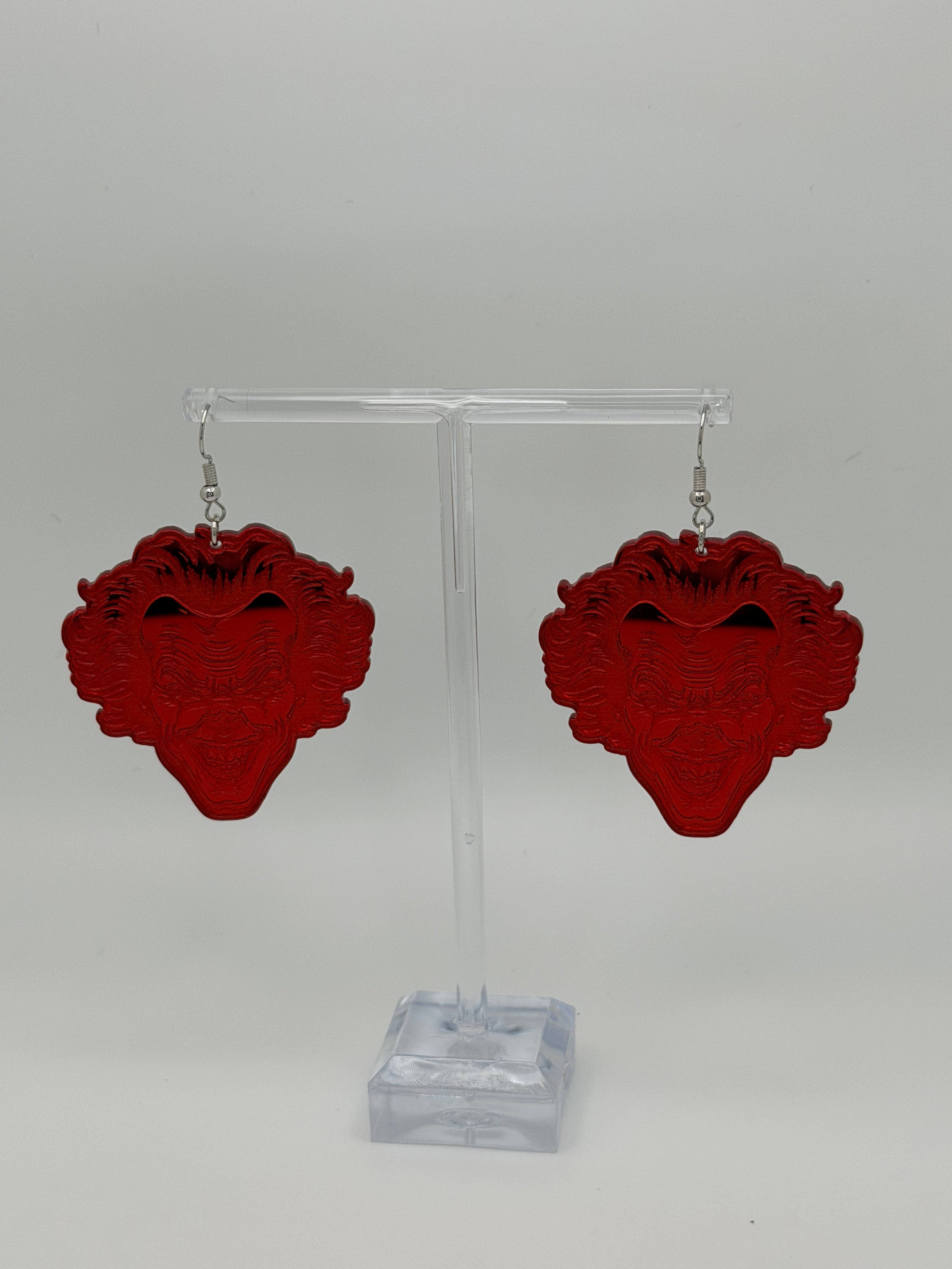 Wicked Evil Clown Dangle Earrings — Halloween Edition