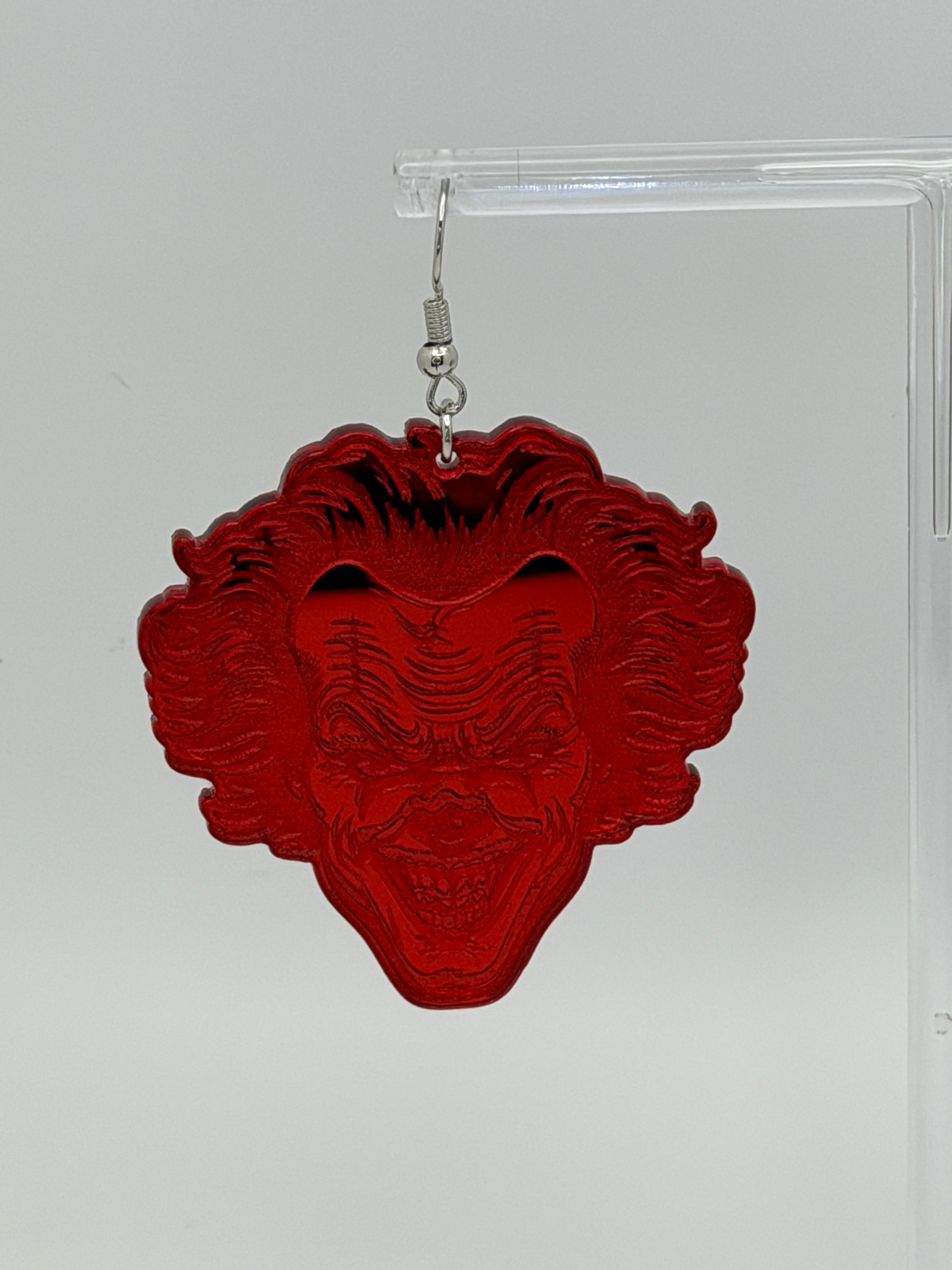Wicked Evil Clown Dangle Earrings — Halloween Edition