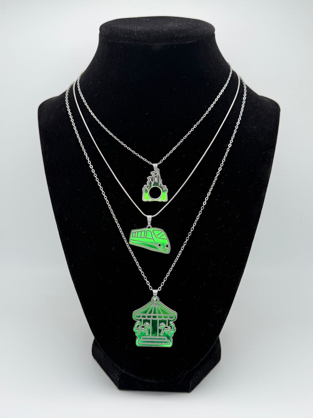 Starlight Theme Park Triple Pendant Necklace — Silver Edition