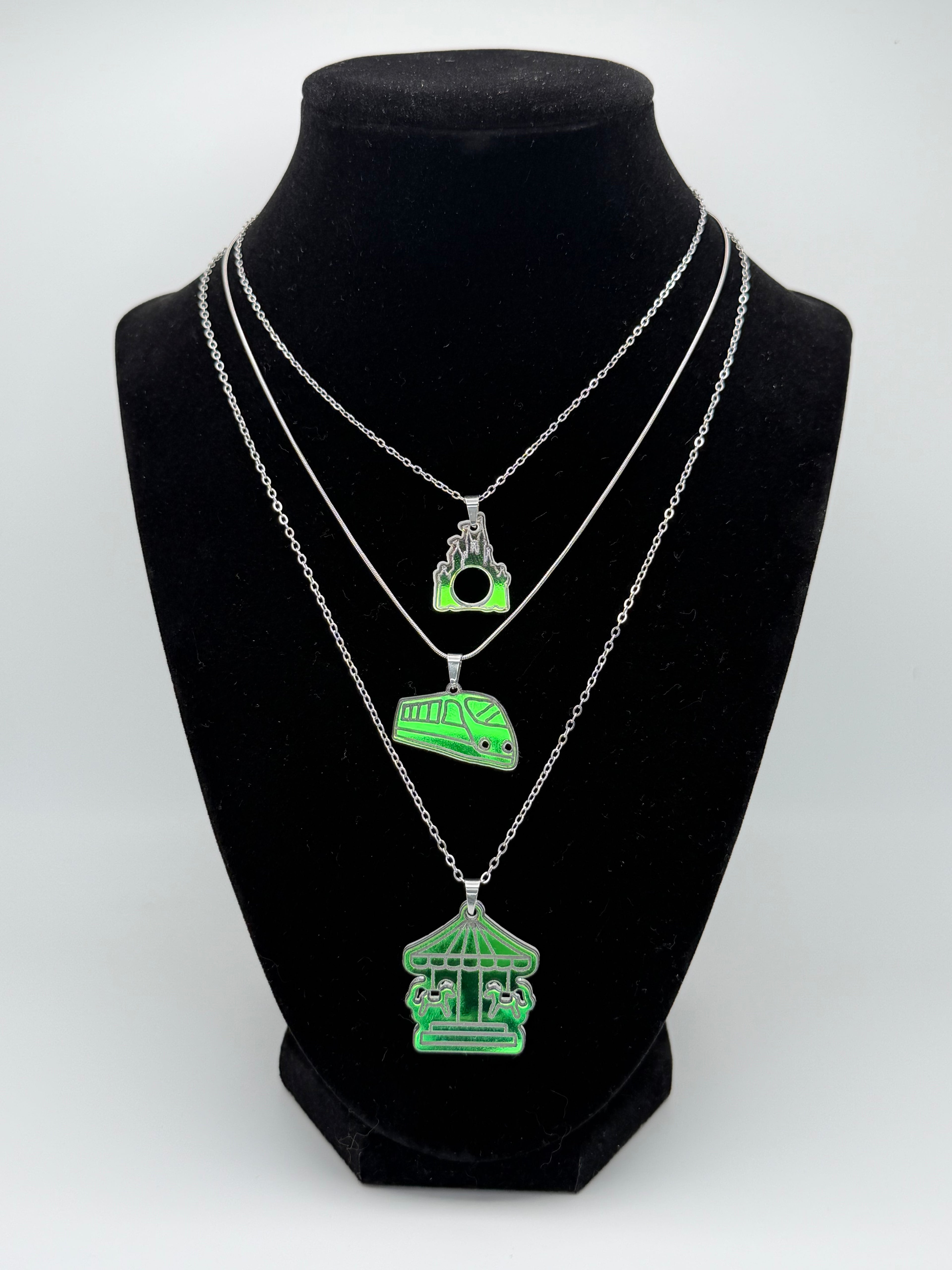Starlight Theme Park Triple Pendant Necklace — Silver Edition