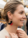 Duo Silhouette Statement Earrings — Black & Red Artisan Edition