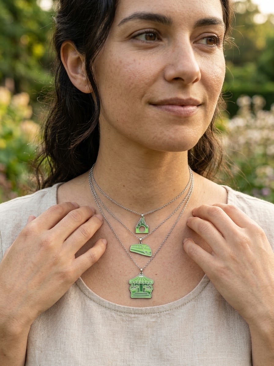 Starlight Theme Park Triple Pendant Necklace — Silver Edition