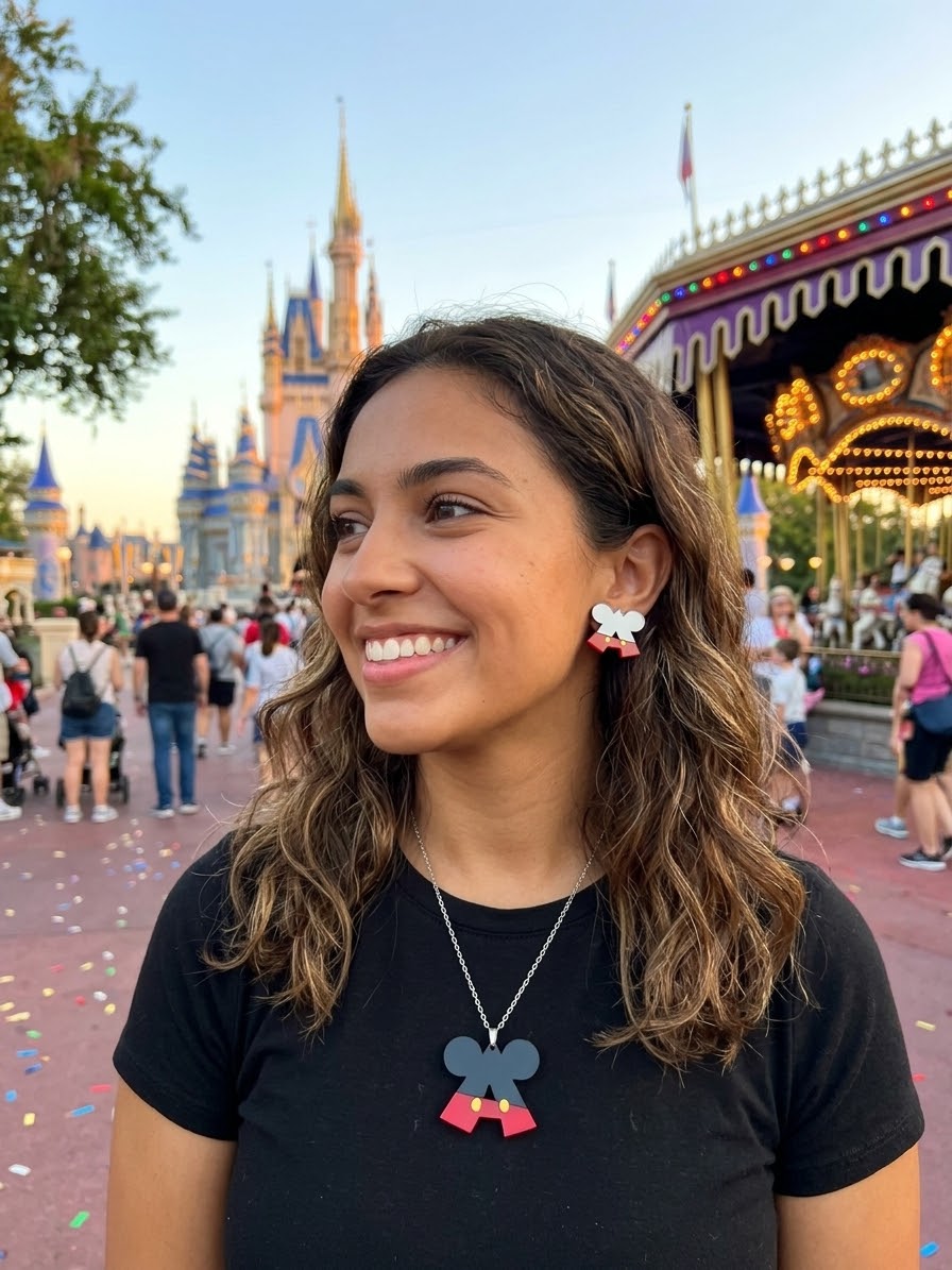 Custom Magic Monogram Initial Necklace & Stud Earrings Set