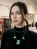 Exclusive Iridescent Crystal Princess Double Chain Pendant Necklace