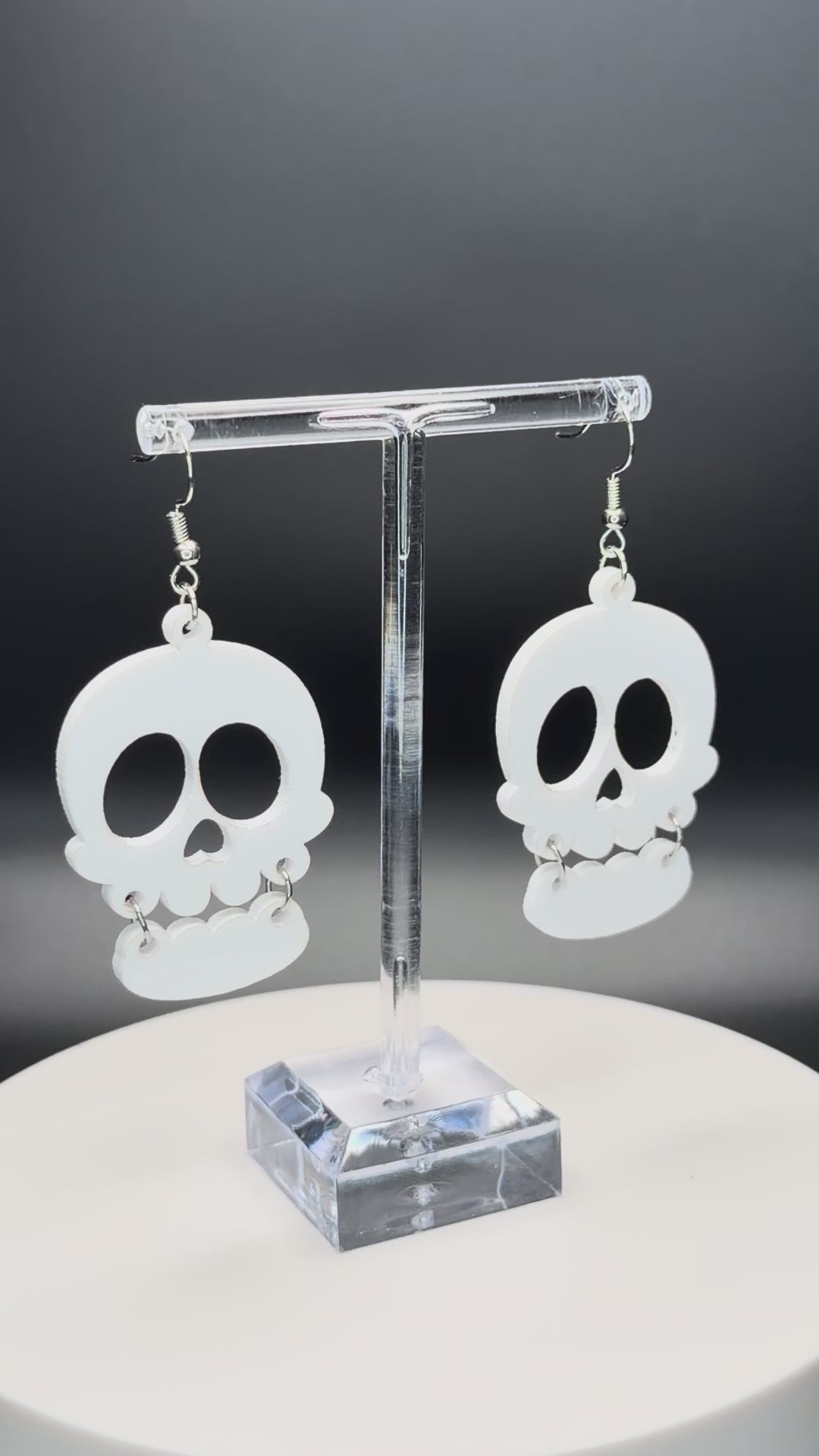 Spooky Skull Head Articulated Dangle Earrings — Halloween Edition