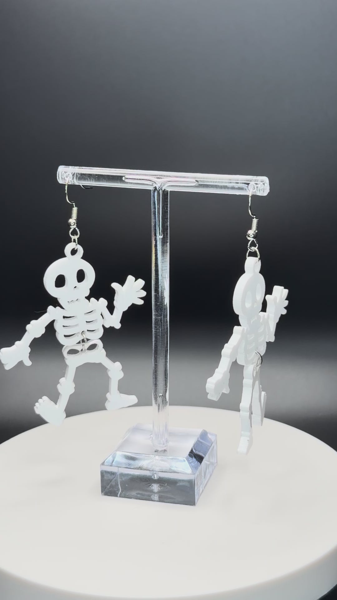 Spooky Skeleton Articulated Dangle Earrings — Halloween Edition