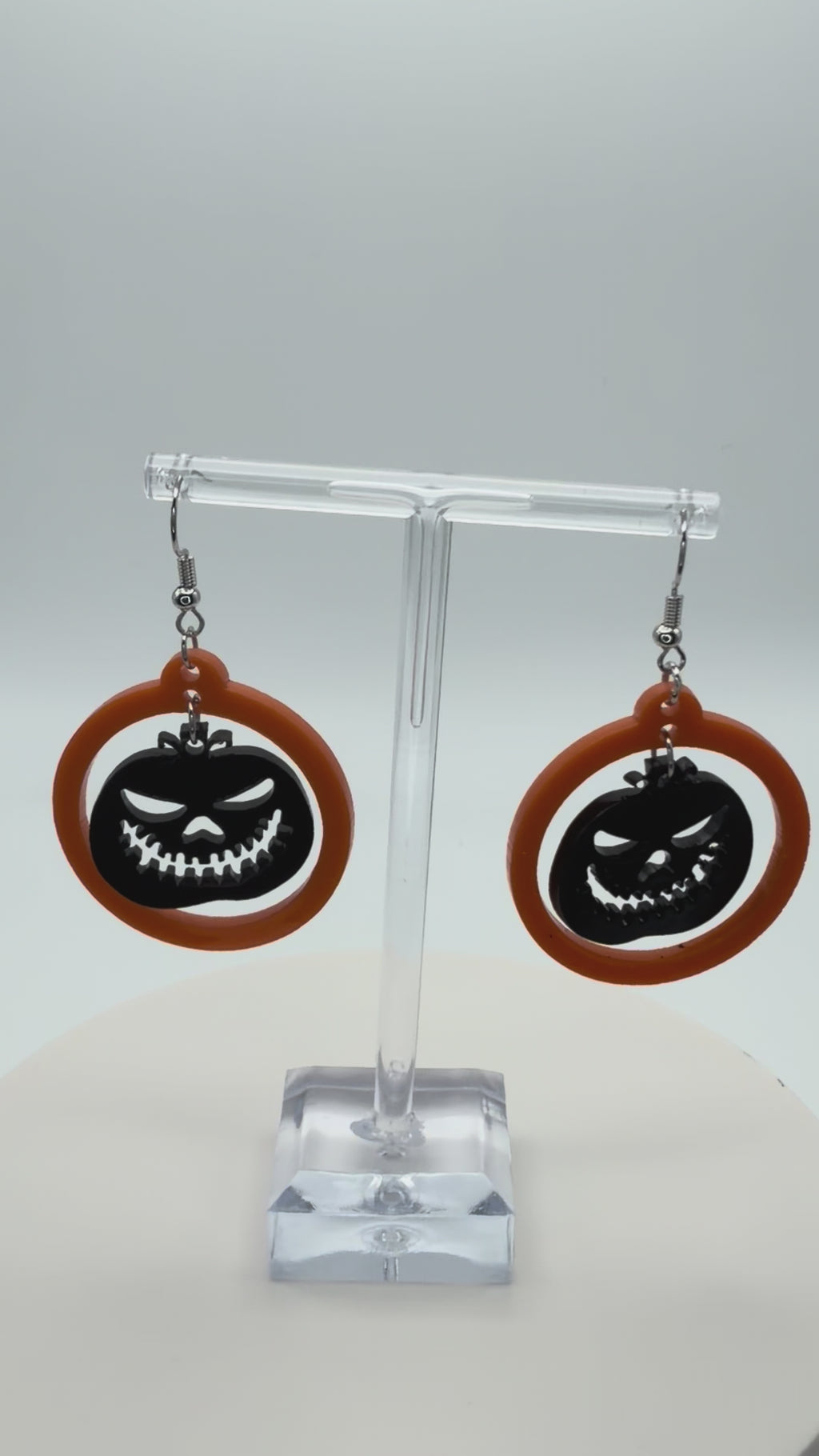Spooky Starlight Ghost Articulated Dangle Earrings — Halloween Edition