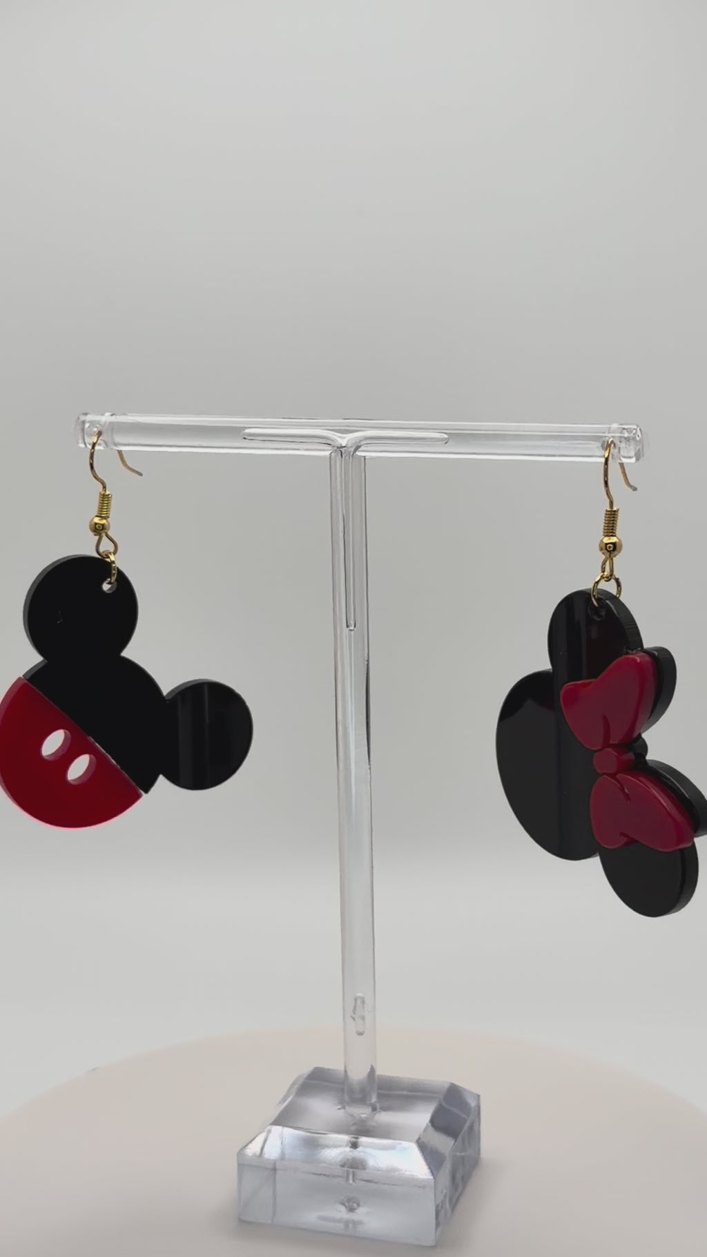 Duo Silhouette Statement Earrings — Black & Red Artisan Edition