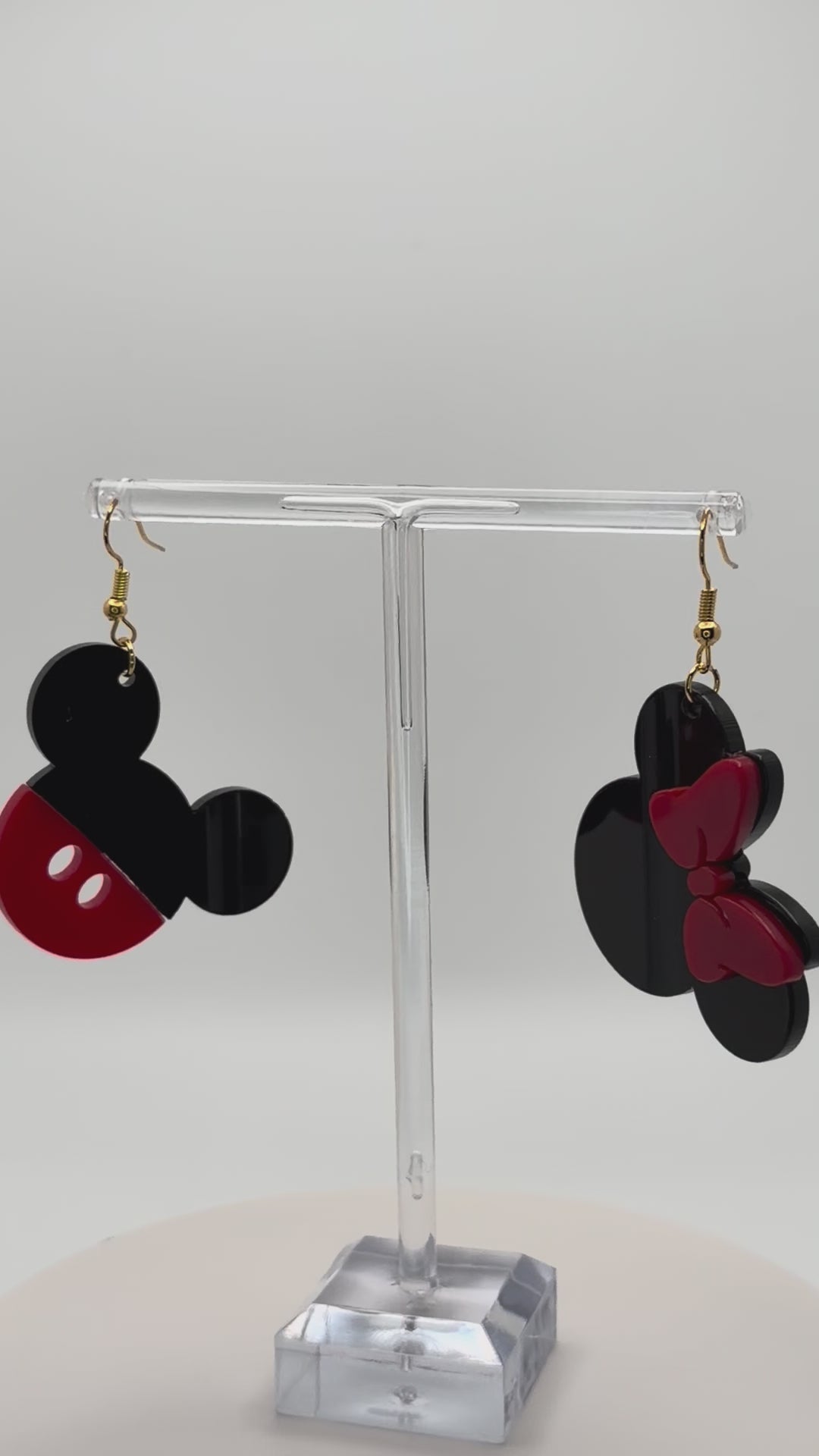 Duo Silhouette Statement Earrings — Black & Red Artisan Edition