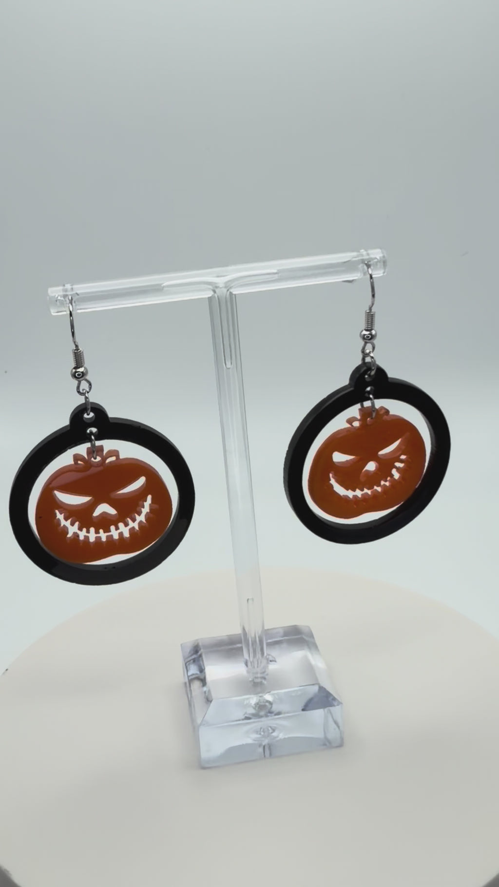 Spooky Starlight Ghost Articulated Dangle Earrings — Halloween Edition
